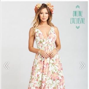 Show Me Your MuMu Floral Maxi Dress - Pink and Green